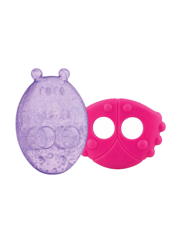 

Nuby IcyBite Animal Teether with Sleeve Lady Bug, Pink/Purple