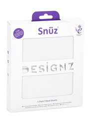 Snuz Pod Light Breathable & 100% Soft Jersey Cotton Crib Fitted Sheets, 2 Piece, White