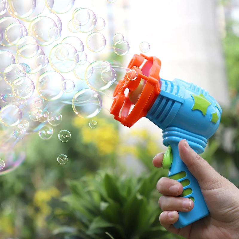 Moon Bubble Storm Gun, Blowing Bubble Maker Toy, Blue, Ages 3+