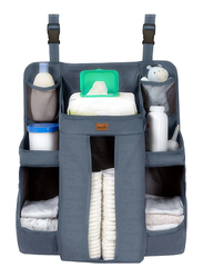 Moon Crib Organizer & Baby Diaper Caddy Portable Multi Storage Organizer, Light Grey