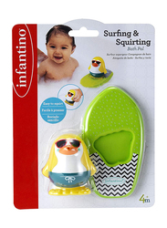 Infantino Surfing & Squirting Bath Pal for Babies, Penguin, Green