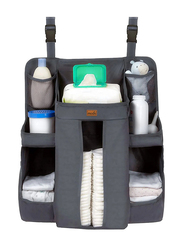 Moon Crib Organizer & Baby Diaper Caddy Portable Multi Storage Organizer, Dark Grey