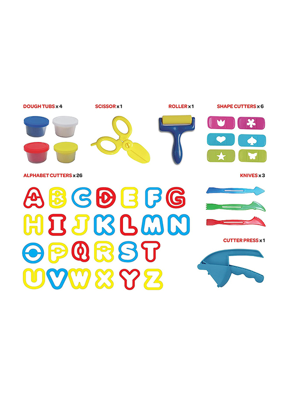 Moon Dough Creation Alphabet Cutter Set DIY Clay Toys, 4 Pieces, Ages 3+