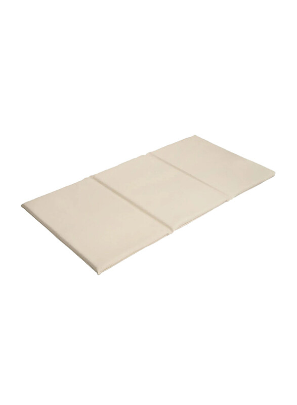 Moon 3 Fold Daycare Mattress Folding Rest Mat, Beige