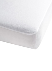 مون مرتبة سرير للأطفال الصغار مع واقي مرتبة(70 x 133 x 10 سم), أبيض