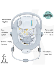 Moon Hopper Baby Bouncer Portable Soothing Seat With Vibration, 0-6 Months, Grey