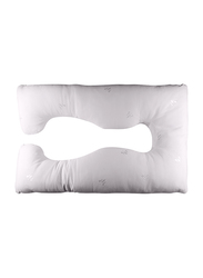 Moon U-Shaped Full Body Pregnancy Pillow, White