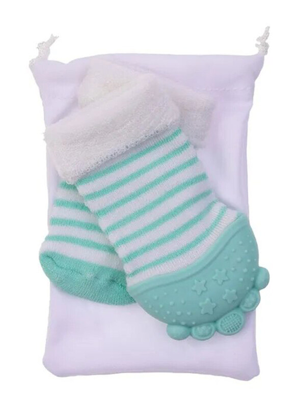

Nuby Silicone Teething Socks, Aqua