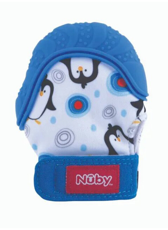 

Nuby Happy Hands Teething Mitten & Socks Set with Hygienic Travel Bag, Blue