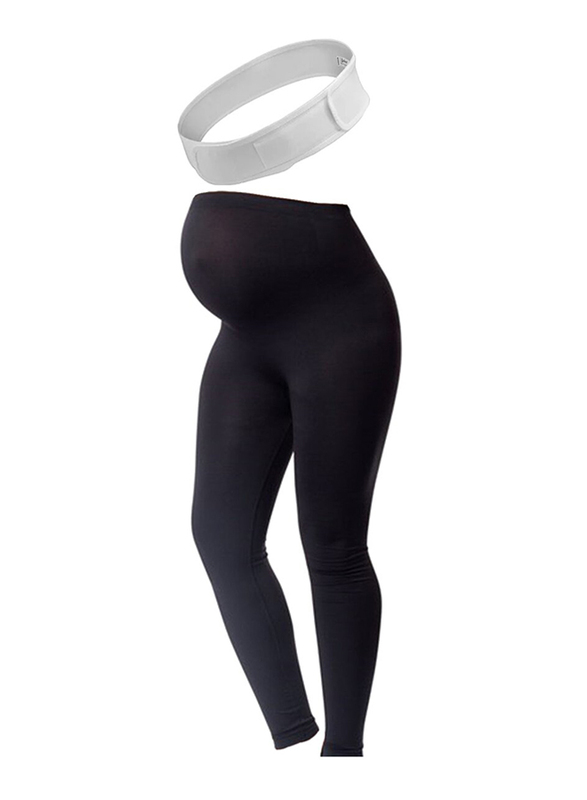 Carriwell Pack 15 Maternity Adjustable Support Belt with Support Legging, Large/Extra Large/Large, White/Black