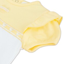 Moon Lemon Hearts Cotton Short Sleeves Romper for Baby Girls, 0-3 Months, Yellow