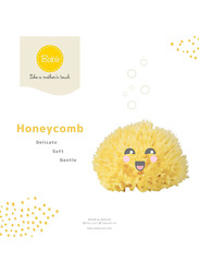 Babu 16-Piece 100% Natural Honeycomb Sea Sponge, Yellow