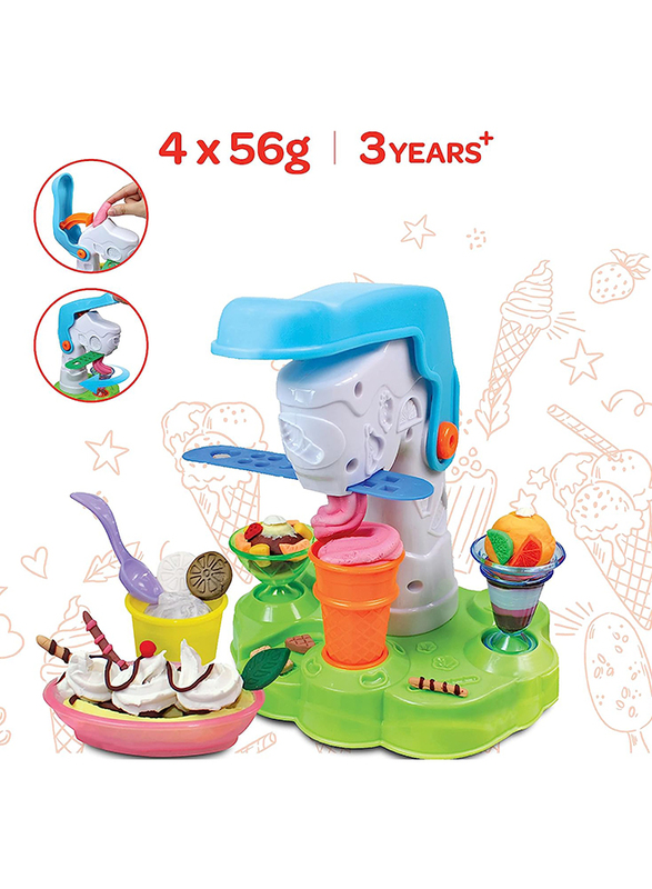 Moon Dough Creation Ice Cream Station DIY Clay Toys, 4 Pieces, Ages 3+