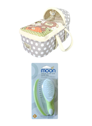 Moon Moses Basket + Moon Infant Brush Comb Set, Grey