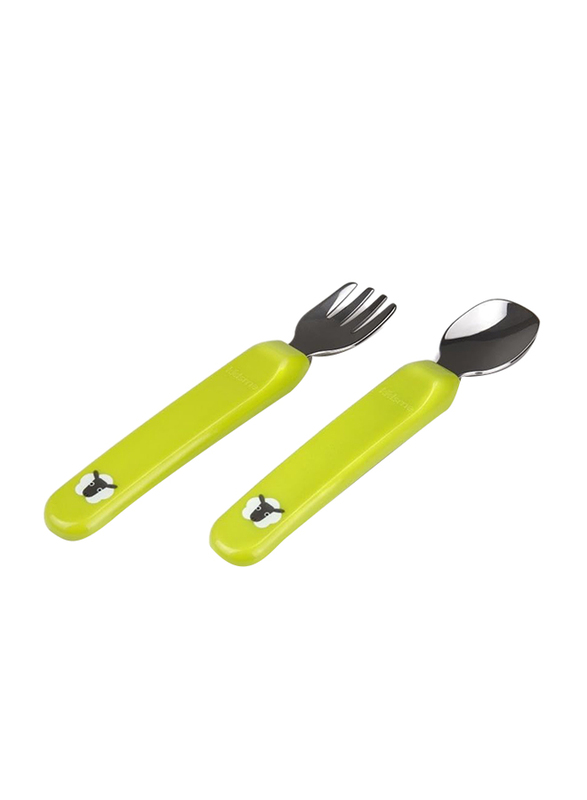 Kidsme Premier Spoon & Fork, Lime