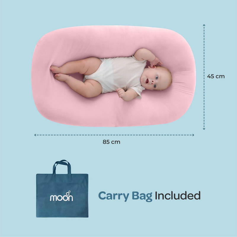Moon Baby Lounger, Ages 0-3 Months, 85 x 45cm, Pink