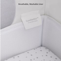 Snuz Pod 4 Baby Bedside Crib Safety Tested Breathable Mattress & Dual View Mesh Windows, 100 x 95 x 49cm, Navy Blue