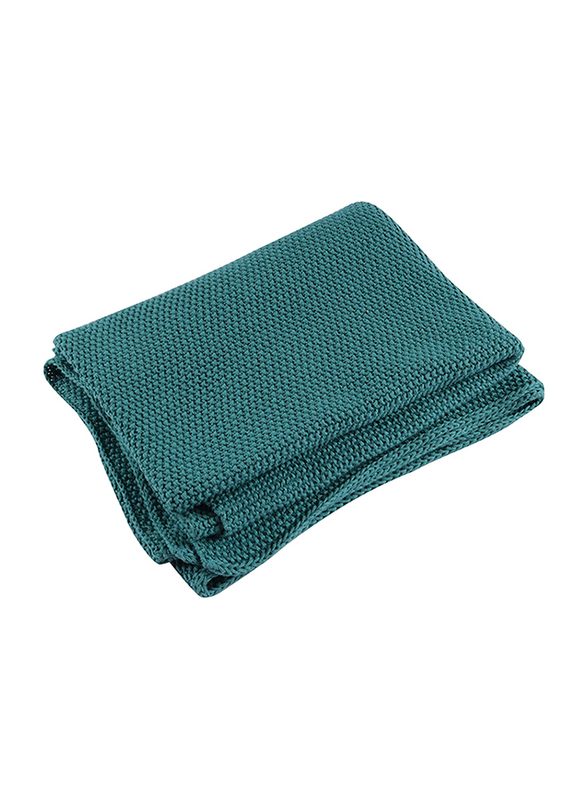 مون برام بطانية مهد من القطن للأطفال، 80 × 110 سم، تركواز