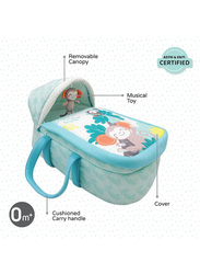 Moon Jungle Friends Moses Basket & Bedside Sleeper, Blue