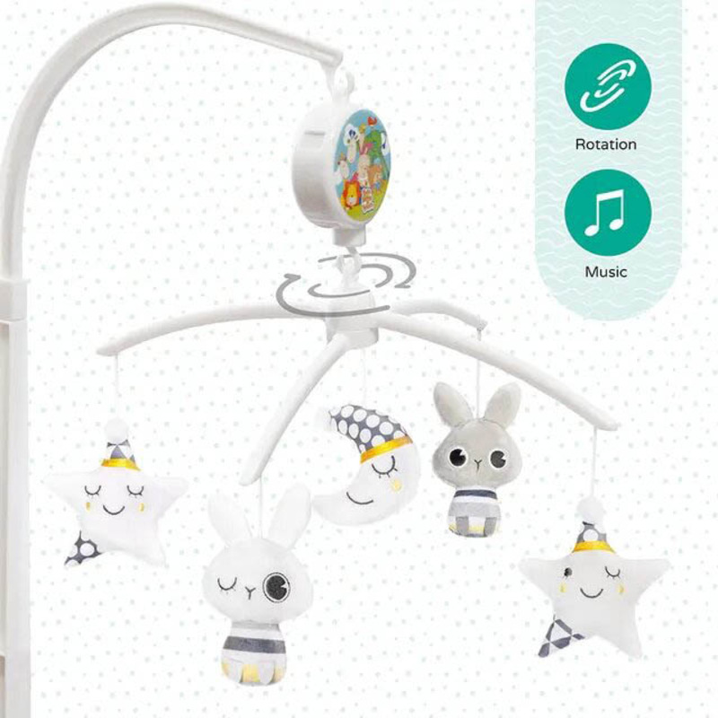 Moon A Good Night Musical Mobile, White/Grey