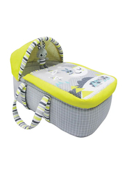 Moon A Good Night Moses Basket & Bedside Sleeper, Grey/Green