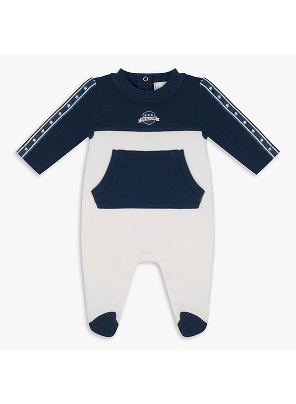 

Moon Navy Sports Cotton Sleepsuit for Baby Boys, 3-6 Months, Blue