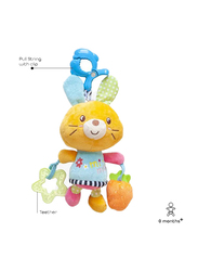 Moon Pull String Musical Toy for Stroller & Car Seats Rabbit, Multicolour