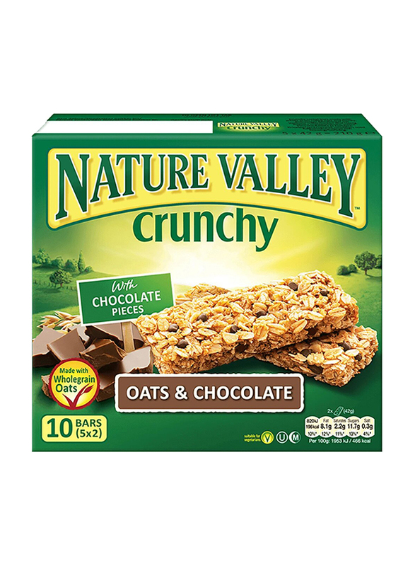 Nature Valley Crunchy Oats & Chocolate Bars, 10 Bars x 21g