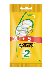 BIC 2 Sensitive Disposable Razor Pouch, 20 x 15 Razors