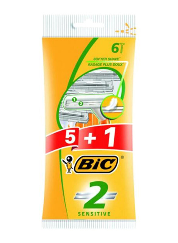 

BIC 2 Sensitive Disposable Razor Pouch, 10 x 6 Razors
