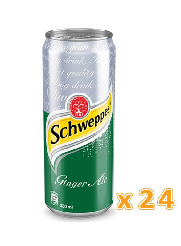 Schweppes Ginger Ale Soft Drink, 24 Cans x 330ml