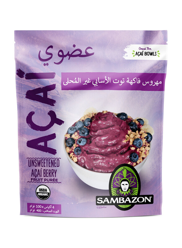 

Sambazon Unsweetened Acai Fruit Organic Puree, 11 PMB, 15 x 400g