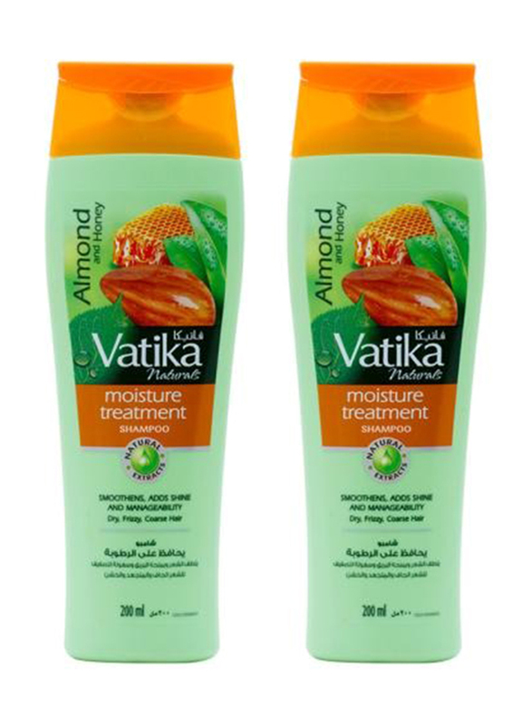 Dabur Vatika Naturals Moisture Treatment Shampoo with Almond & Honey, 2 x 200ml