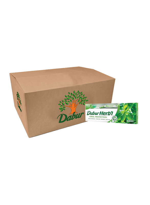 Dabur Basil Toothpaste with Free Toothbrush 48 x 150gm