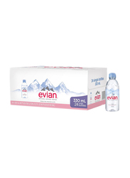 Evian Natural Mineral Water, 24 Bottles x 330ml