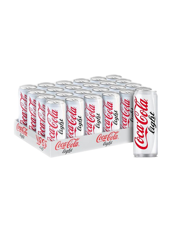 Coca Cola Light Carbonated Soft Drink, 24 Cans x 330ml