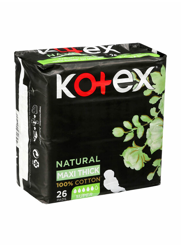 

Kotex Maxi Thick Natural Super Pads - 6 x 26 Pieces