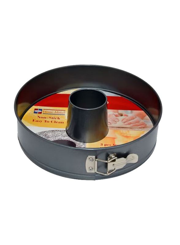 Home Maker 28cm Angle Flute Spring Form Pan with 2 Base, T-AHM278, Black