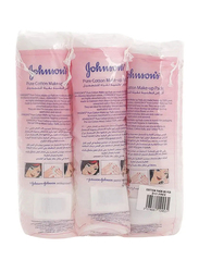 Johnson's Pure Cotton Make-Up Pads, 3 x 80 Pieces