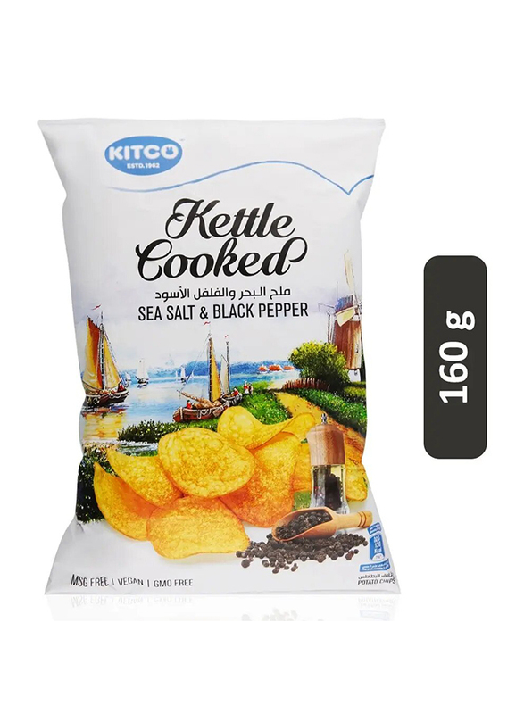 Kitco Kettle Cooked Sea Salt & Black Pepper Potato Chips - 160g