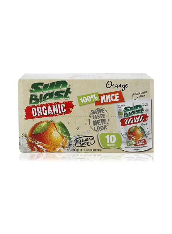 Sun Blast Organic Orange Juice - 10 x 200ml
