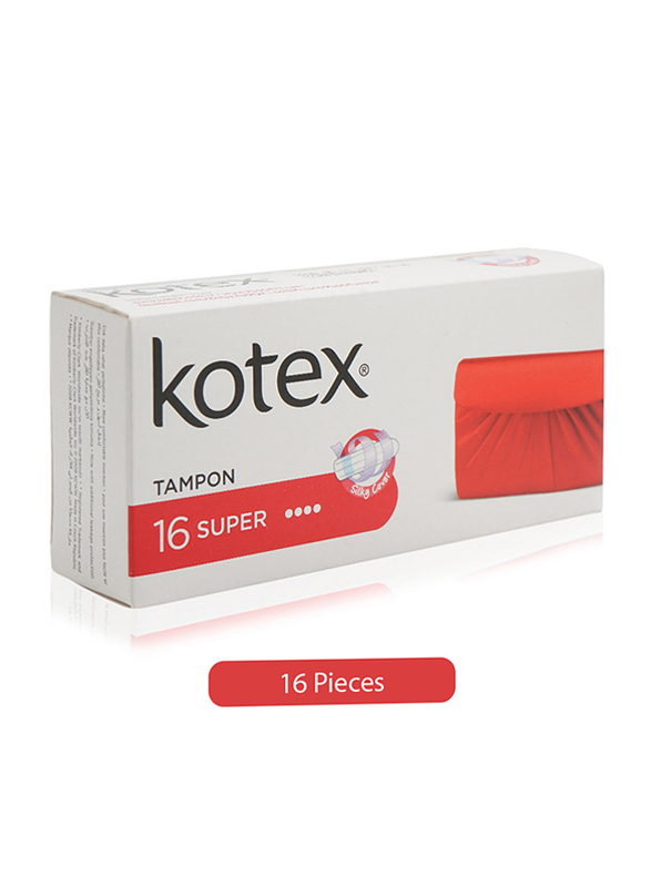 Kotex Silky Cover Tampons, Super, 16 Pieces