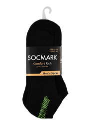 Socmark Comfort Rice Socks for Men, One Size, Grey Black