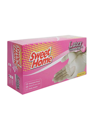Sweet Home White Latex Powdered Disposable Gloves - 100 Pieces