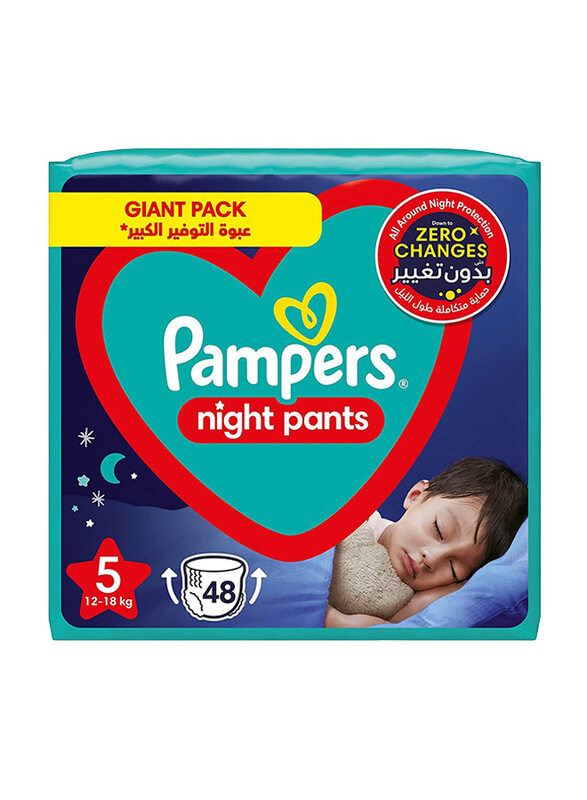 

Pampers Nights Diaper Pants, Size 5, 12-18 Kg, 48 Count