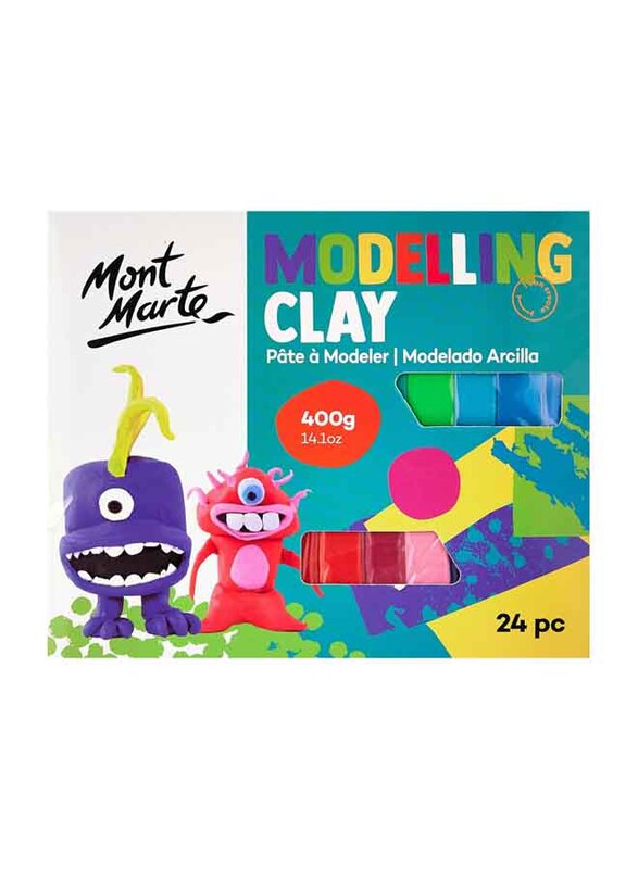 Mont Marte Kids Modelling Clay, 24 Pieces, Multicolour