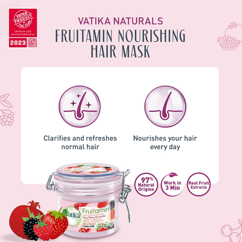 Vatika Fruitamin Berry Hair Conditioning Mask, 350gm