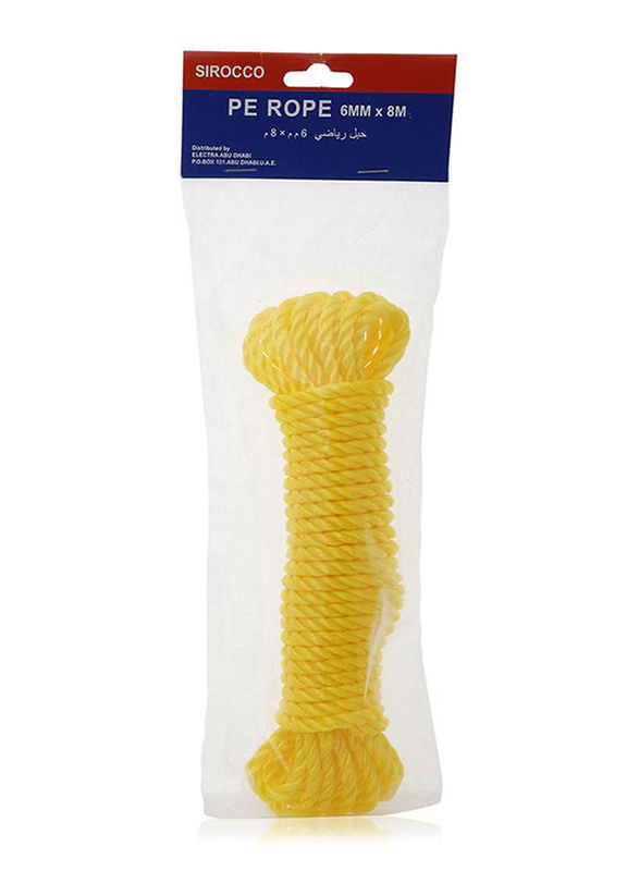 Sirrocco Yellow PE Rope, 6 mm x 8 m