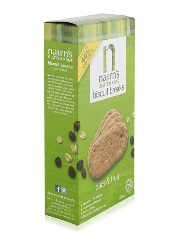 Nairn's Gluten Free Biscuit Breaks Oats & Fruits, 160g