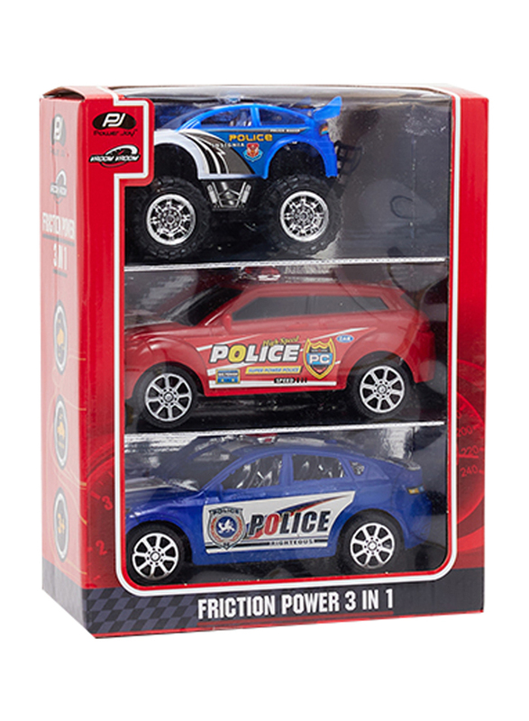 Power Joy 3 In 1 Friction Power Car Toy Set, Ages 3+